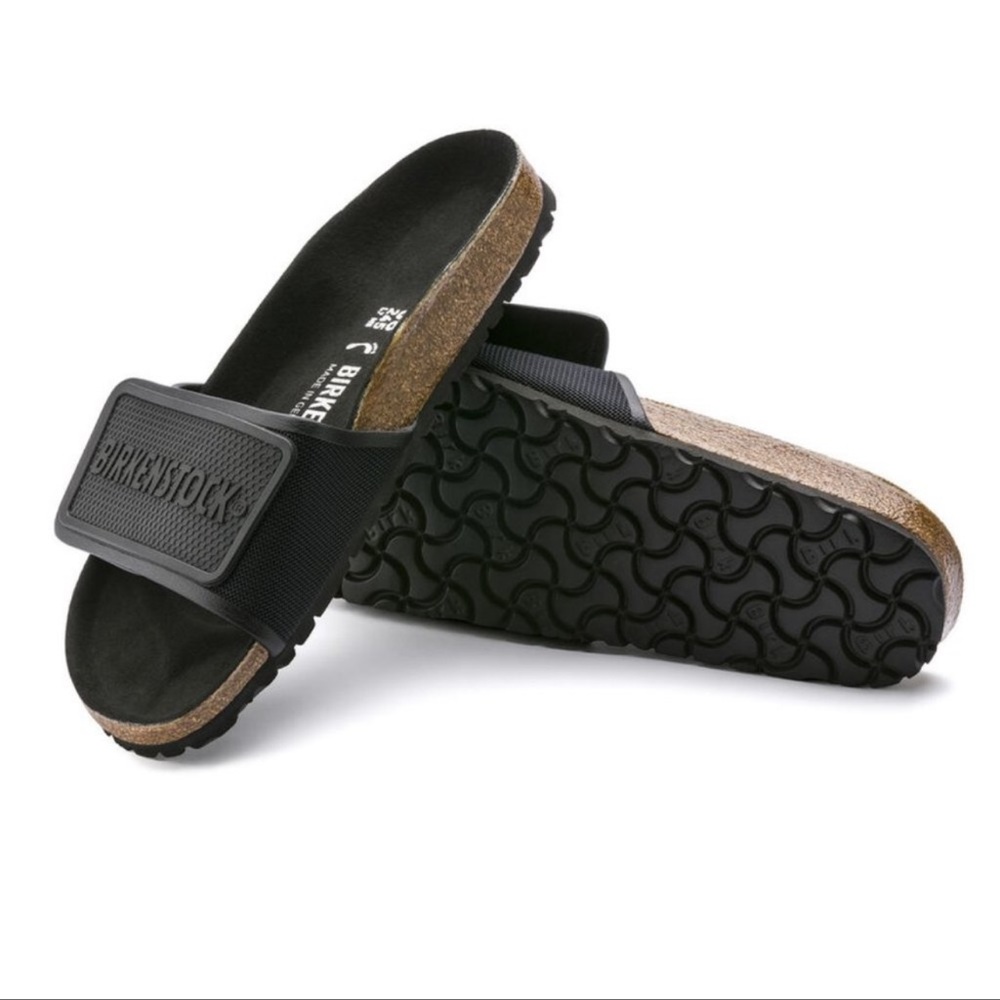 Birkenstock Mens Tema Black Mircrofiber Comfort Slip On Slide Sandals Size 46